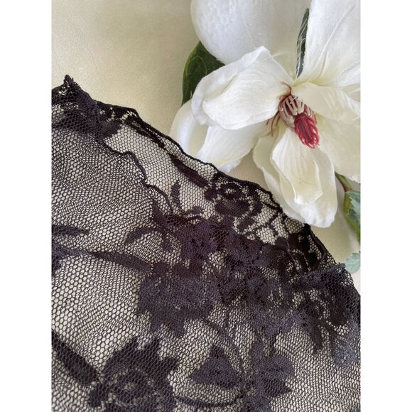 Sheer Black Floral Lace Long Sleeve Whimsigoth Top Size Large Whimsygoth - Picture 7 of 10